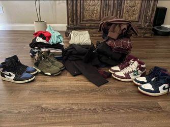 Men's Clothing 30lbs+ Bundle - Levi's Jacket, Graphic Tees, Broken Promises , Vans, Wrangler