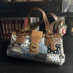 Vintage Denim Coach Purse 