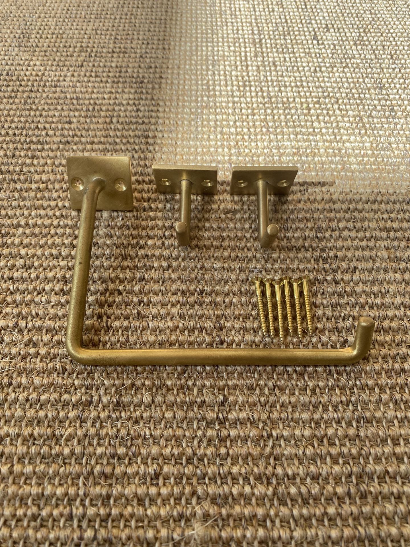 Chiba Japanese Brass Hardware Hooks (3) and Paper Holder