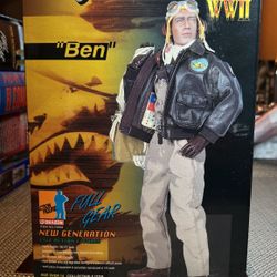 Dragon WWII Flying Tigers P-40 Pilot "Ben" Vtg 2001 12" Action Figure NEW 1/6