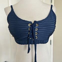 NWT Tags call Bob blue bikini top 