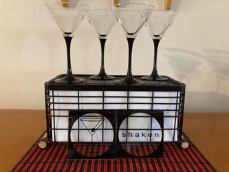 Elegant Martini glasses with black stems