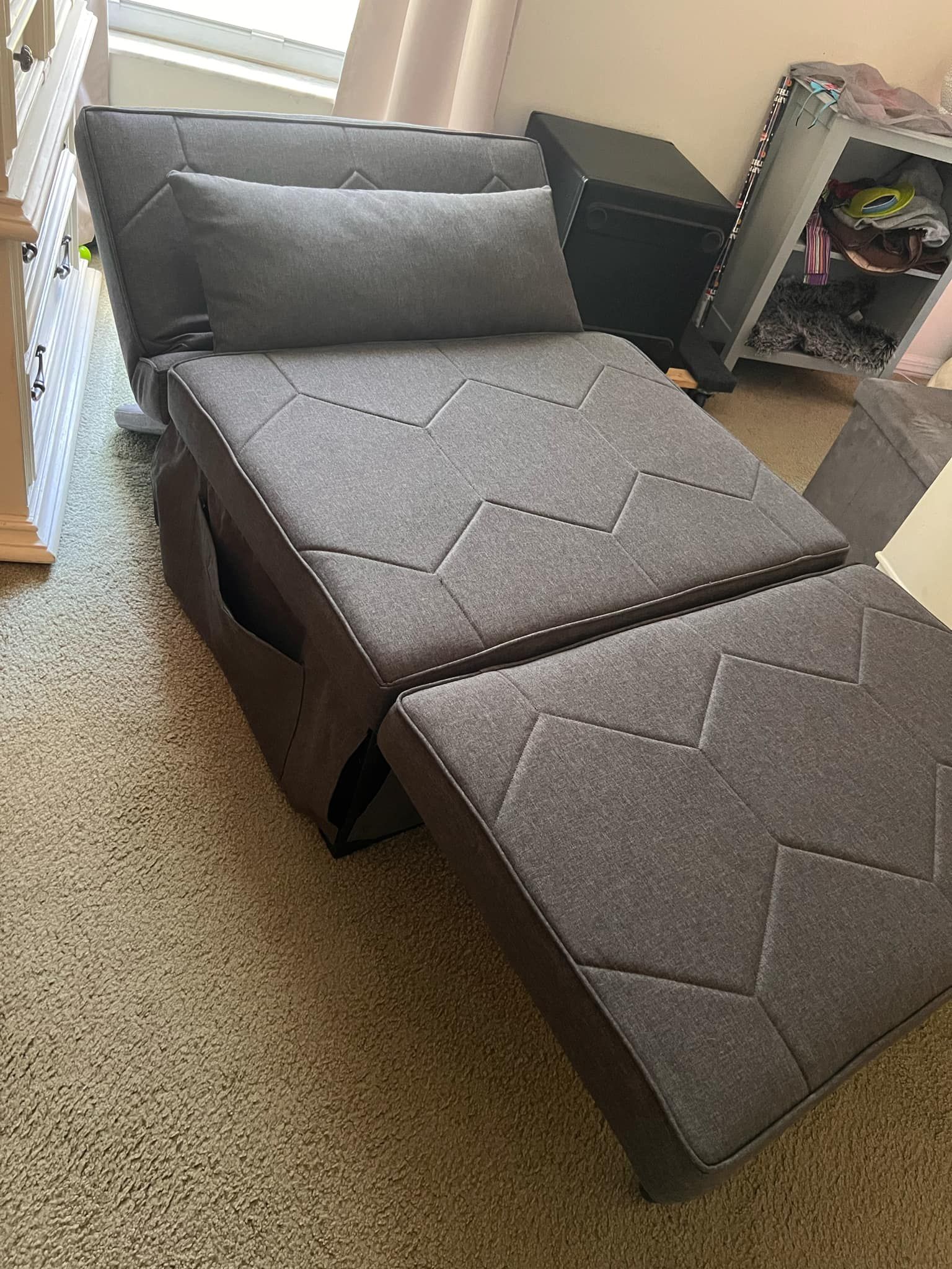 4 In 1 Sleeper Chair Convertible Sofa With Ottoman