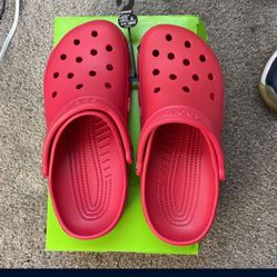 Red Crocs Size 7