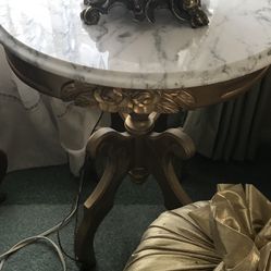 Antique Gold Marble Top Table