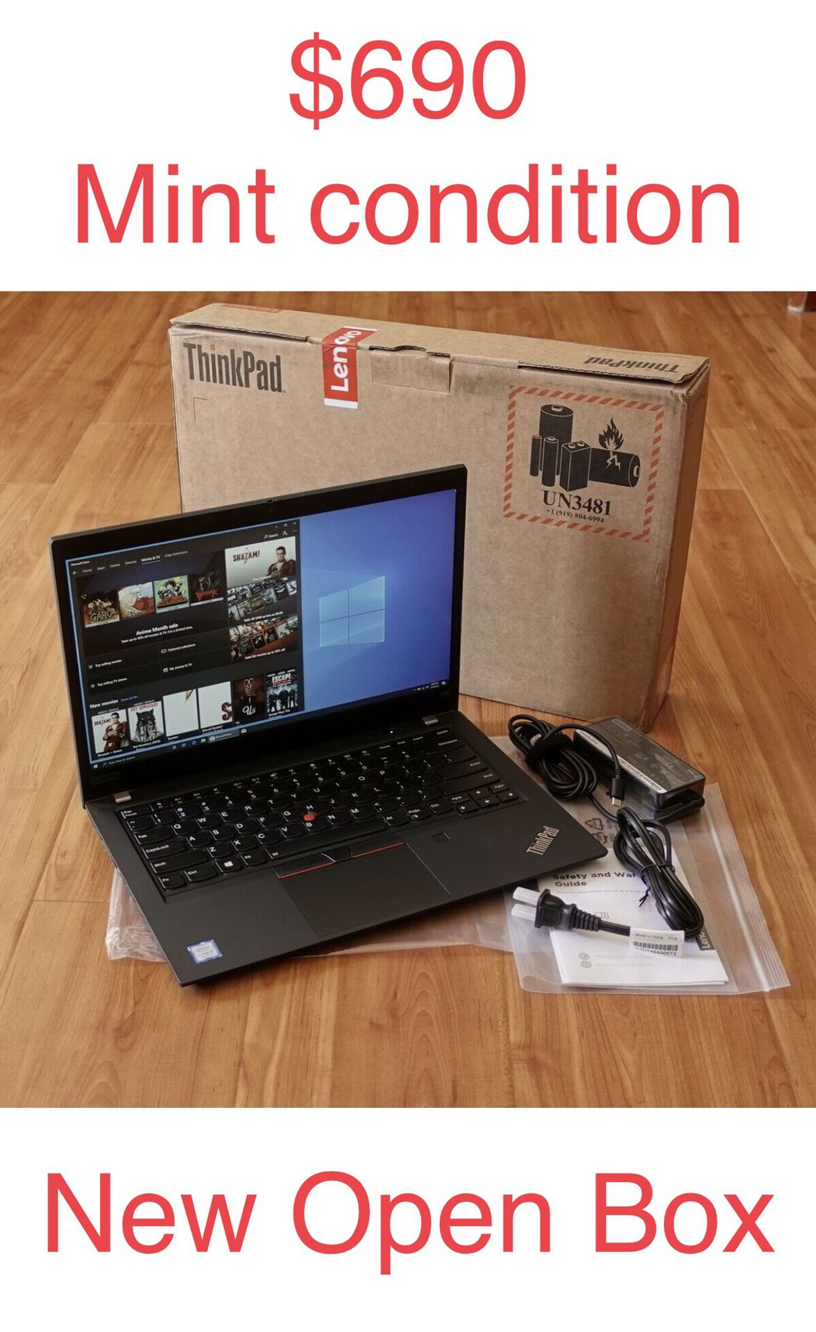 Lenovo Thinkpad T490 Business Laptop 16GB Ram i5 256GB