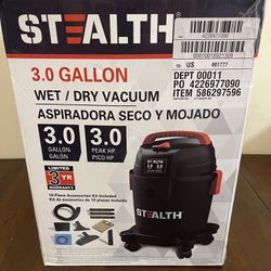 STEALTH Wet/Dry Vacuum 3 Gallon 3 Peak HSP