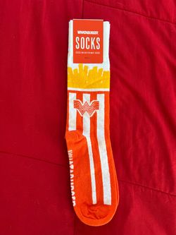 WHATABURGER texas FRENCH FRY TEAM W ATHLETIC SOCKS crew hamburger NEW nwt