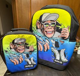 Hurley Monkey Skater Backpack and Insulated Lunch Bag