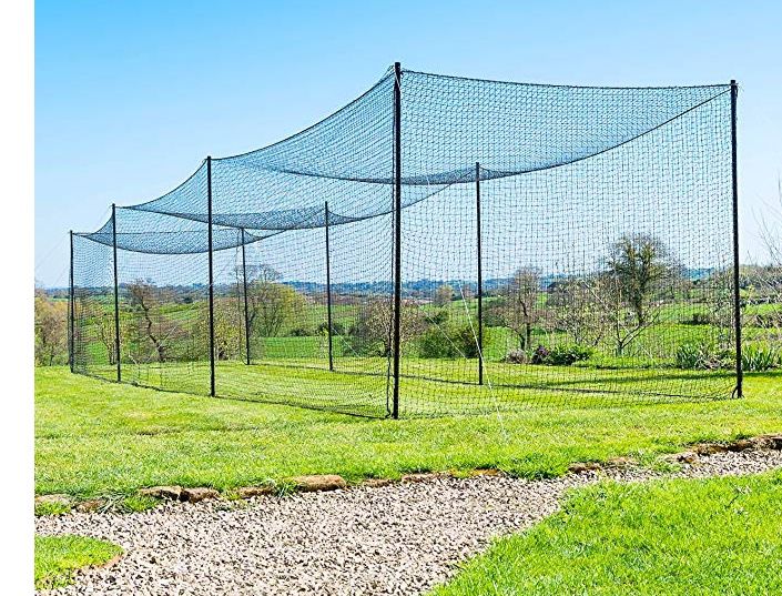 FORTRESS 55FT BASEBALL BATTING CAGE NETS [2 PIECE CAGE] 42 Grade Net with Steel Poles 55ft.