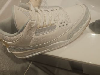 Air Jordan 3 White Silver Sneakers