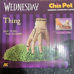 CHIA PET PLANTER THING WEDNESDAY ADDAMS FAMILY CHRISTMAS MAN CAVE JENNA ORTEGA