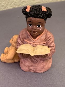 Vtg 1993 Young's Inc Treasures of the Heart African American Girl Teddy Bear Book