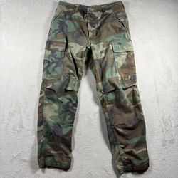US Army Men Pants Small 32x29 Green Camo Cargo Military Army Tactical #3027