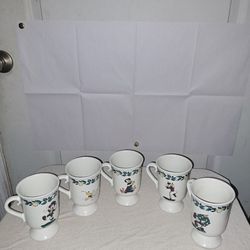 Vintage disney holiday mugs. 12 days of Christmas series. Set of 5.