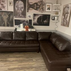 Gently Used Leather Couch Sectional