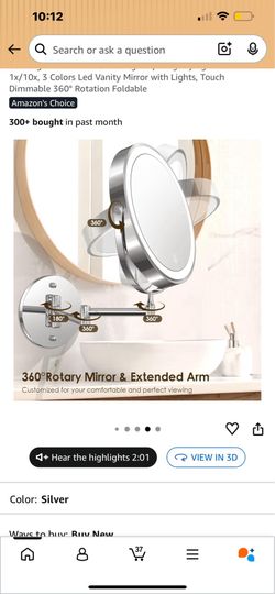 Large LED Wall mounted swivel mirror