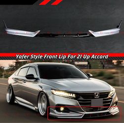 21-22 Honda Accord Yofer Lunar Silver Metallic Front Bumper Splitter