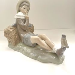 Lladro Figurine “Boy Shushing To Bird”