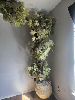 Large Artificial Maple Leaf Tree in Decorative Pot