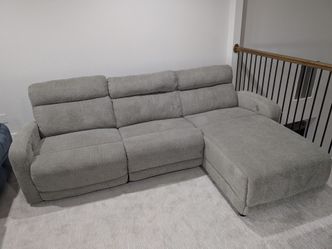 Sectional couch with chaise power recliner