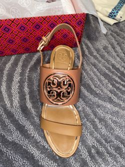 Brand New Tory Burch Metal Miller Wedges size 6