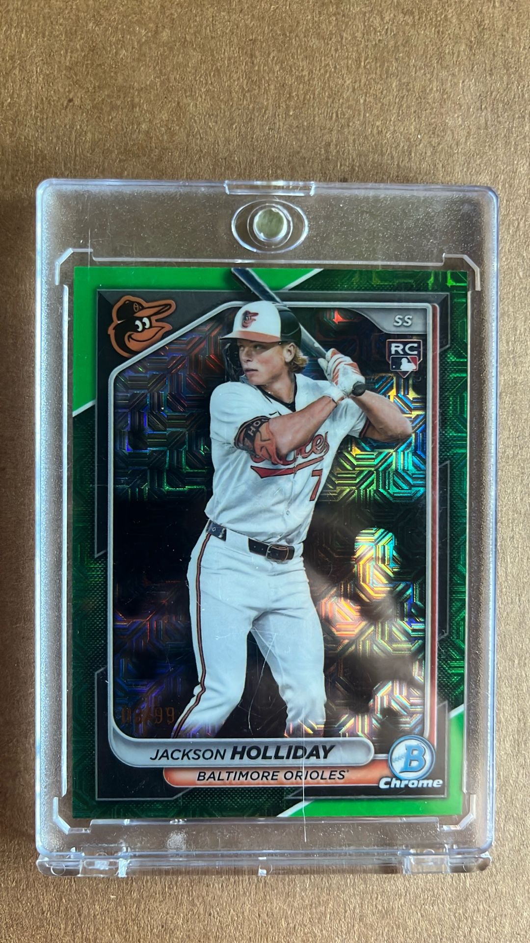 2024 Bowman Chrome Jackson Holliday Green Mojo 08/99 RC