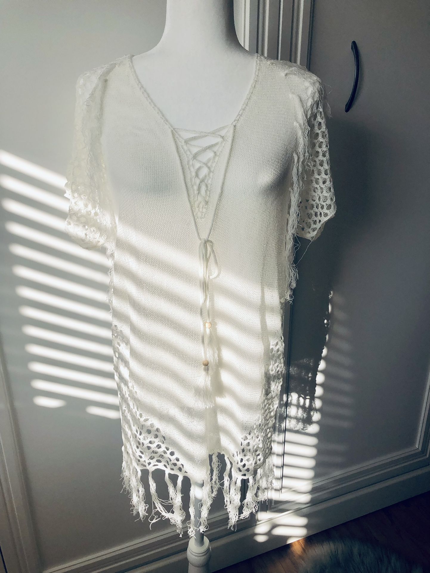 New White Coverup For Bathing Suits-OS