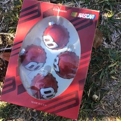 NASCAR 8 -Set Of 4 Christmas Ornaments