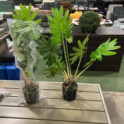 Brand New 28" Environmentally Friendly 2pcs Artificial Plants Indoor Potted Leaves Artificial Plants Tree Bonsai
