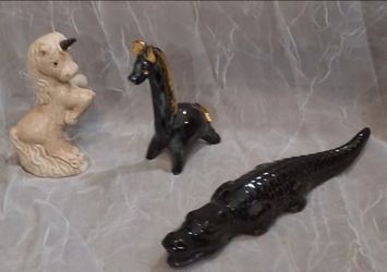 Set of 3 Ceramic Animal Figurines