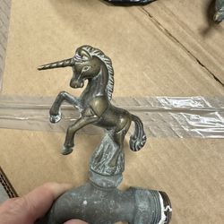Vtg. Brass Garden Tap Faucet Unicorn Spigot Water Home Decor Outdoor Mythical