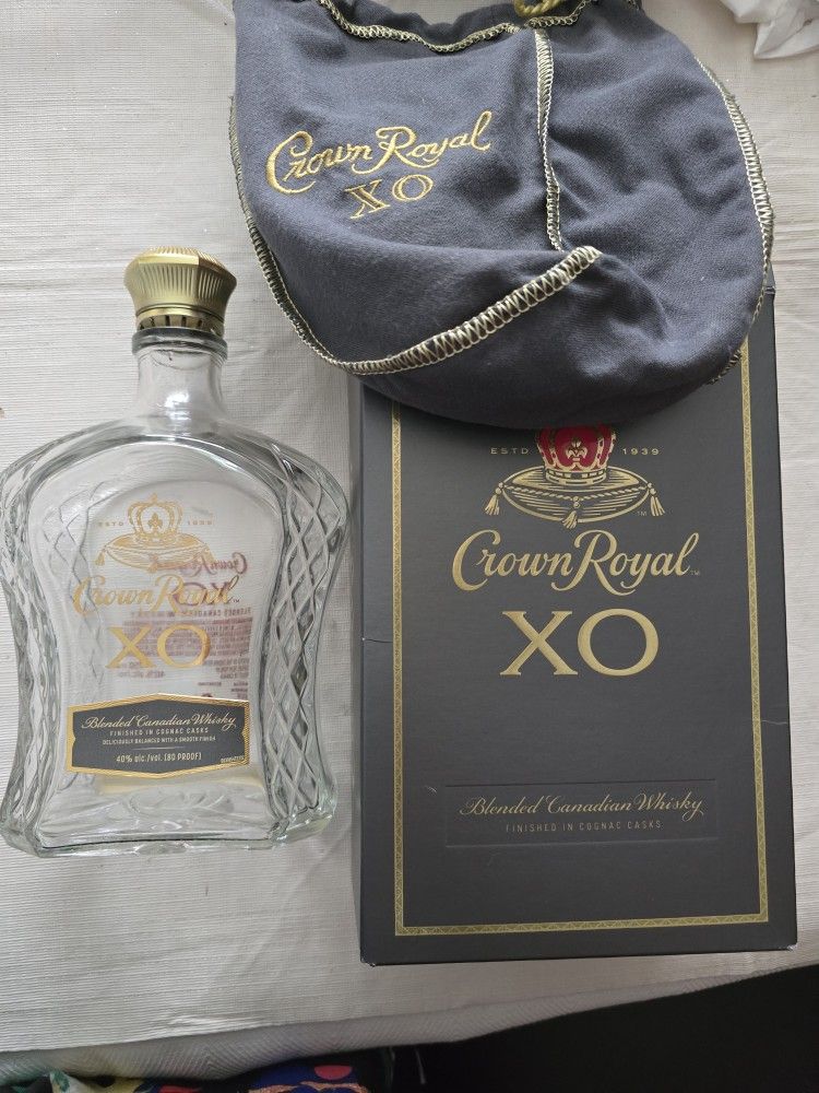 Crown Royal New Bottle Bag And Box Empty