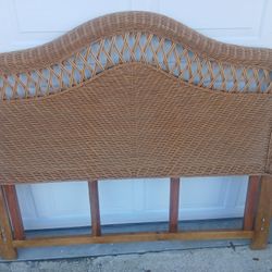 Boho Queen Natural Wicker Headboard  