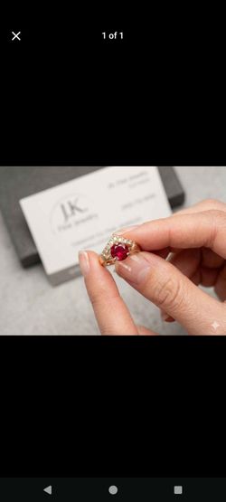 Gold plated natural Ruby Ring new