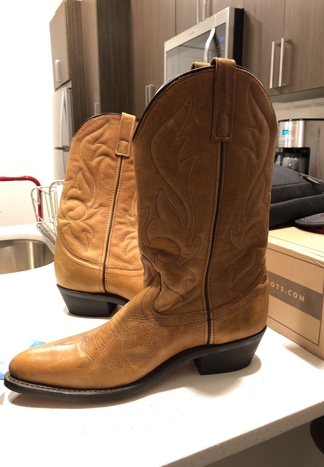 New cowboy boots (worn once in the house)