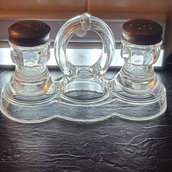 VICTORIAN GLASS CONDIMENT SET 