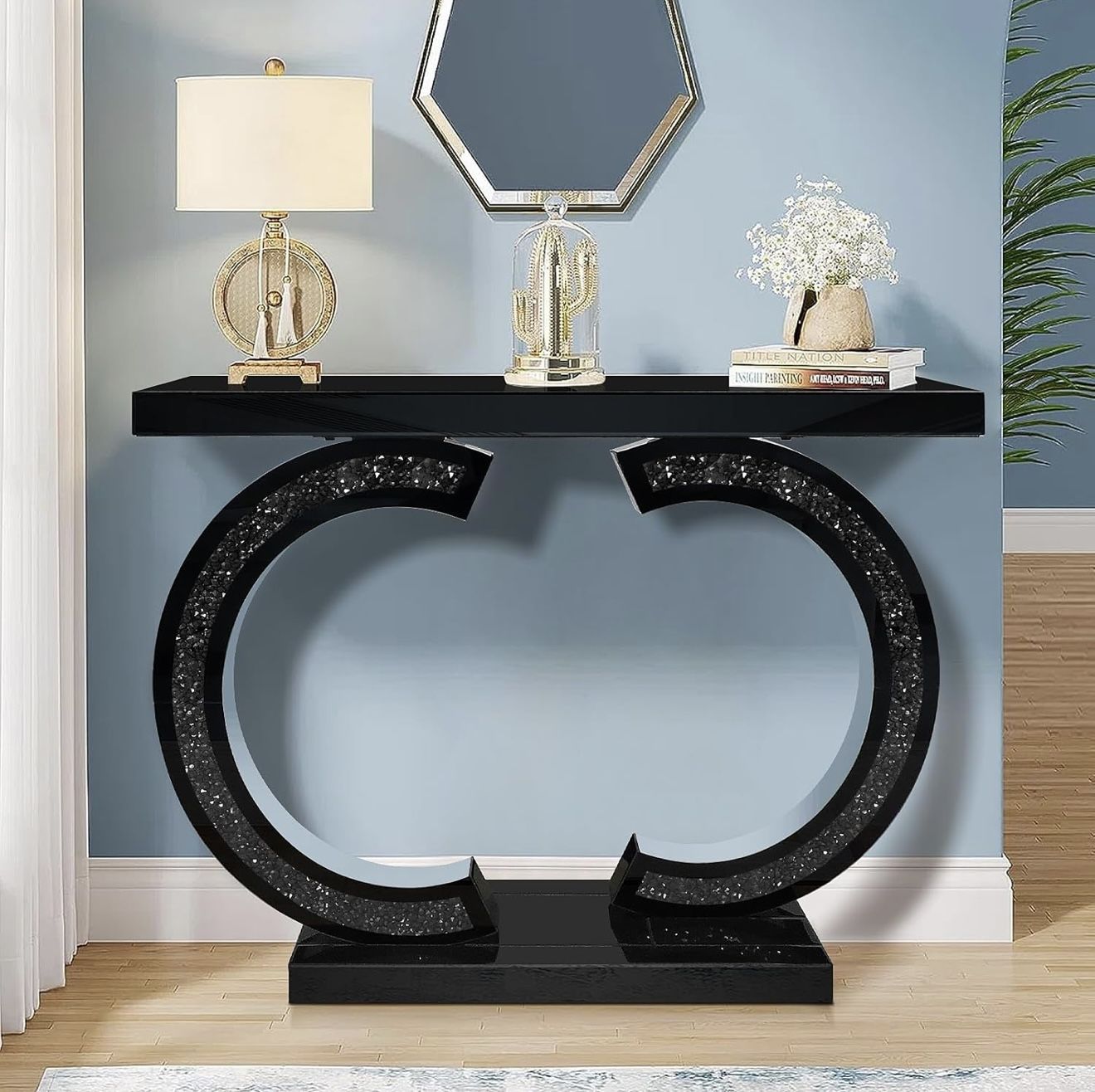 Console Table, Modern Mirrored Sofa Table Hallway Table.