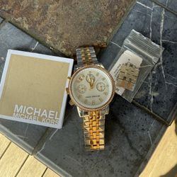 Michael Kors Abalone Face Rose/White/Yellow gold Watch