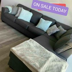 Gray Sectional Couch Sofa With Chaise