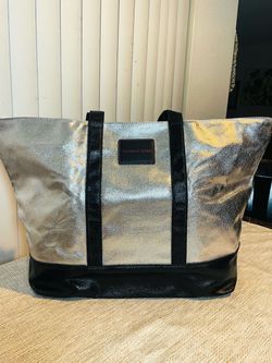 Victoria's Secret Silver Metallic Tote Bag