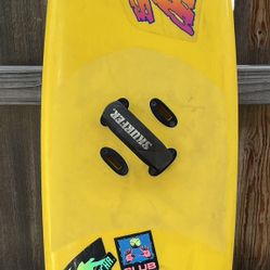 SKURFER LAUNCH Wakeboard/Surfboard Yellow Single  Fin Collectable Vintage 1980's
