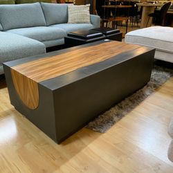  Natural Wood Rectangular Coffee Table