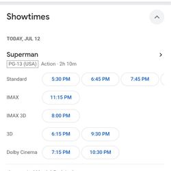 Movie Tickets For Superman (Discounted 10.00$)