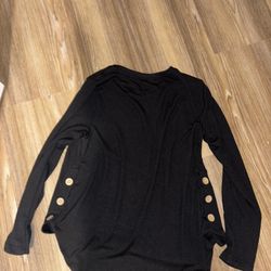 Long Sleeve Side Button Tunic Shirt