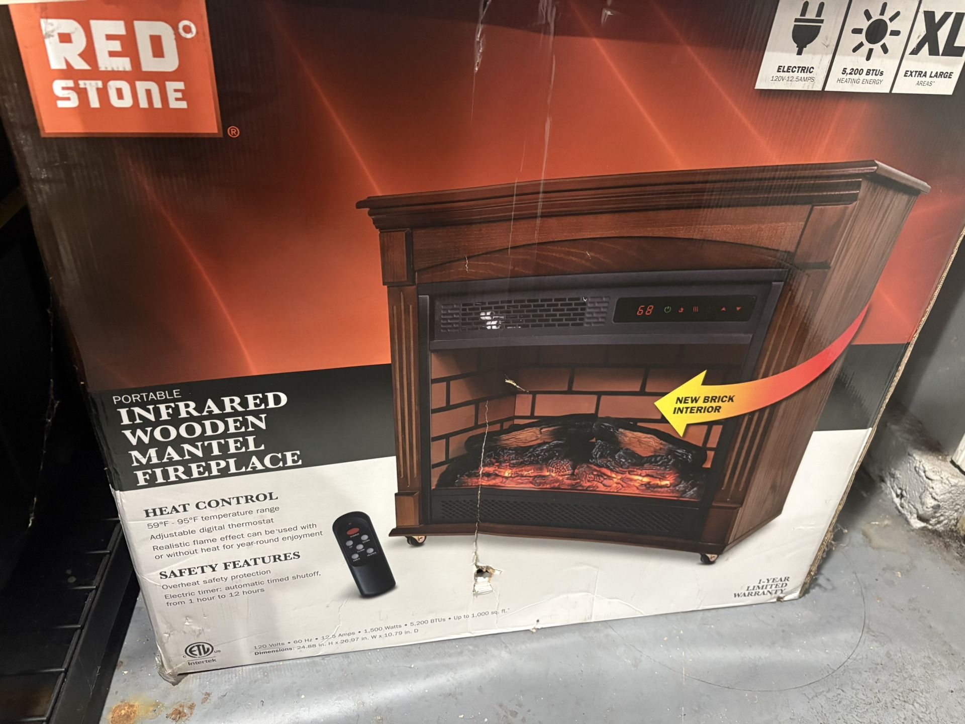 Infrared Wooden Manuel Fireplace