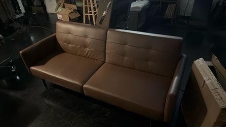 Lucid mcm faux leather couch