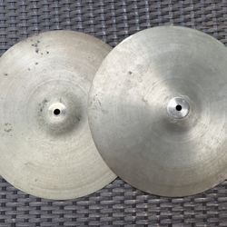 Vintage 1960s Krut 14” Paper Thin Hi Hat Cymbals