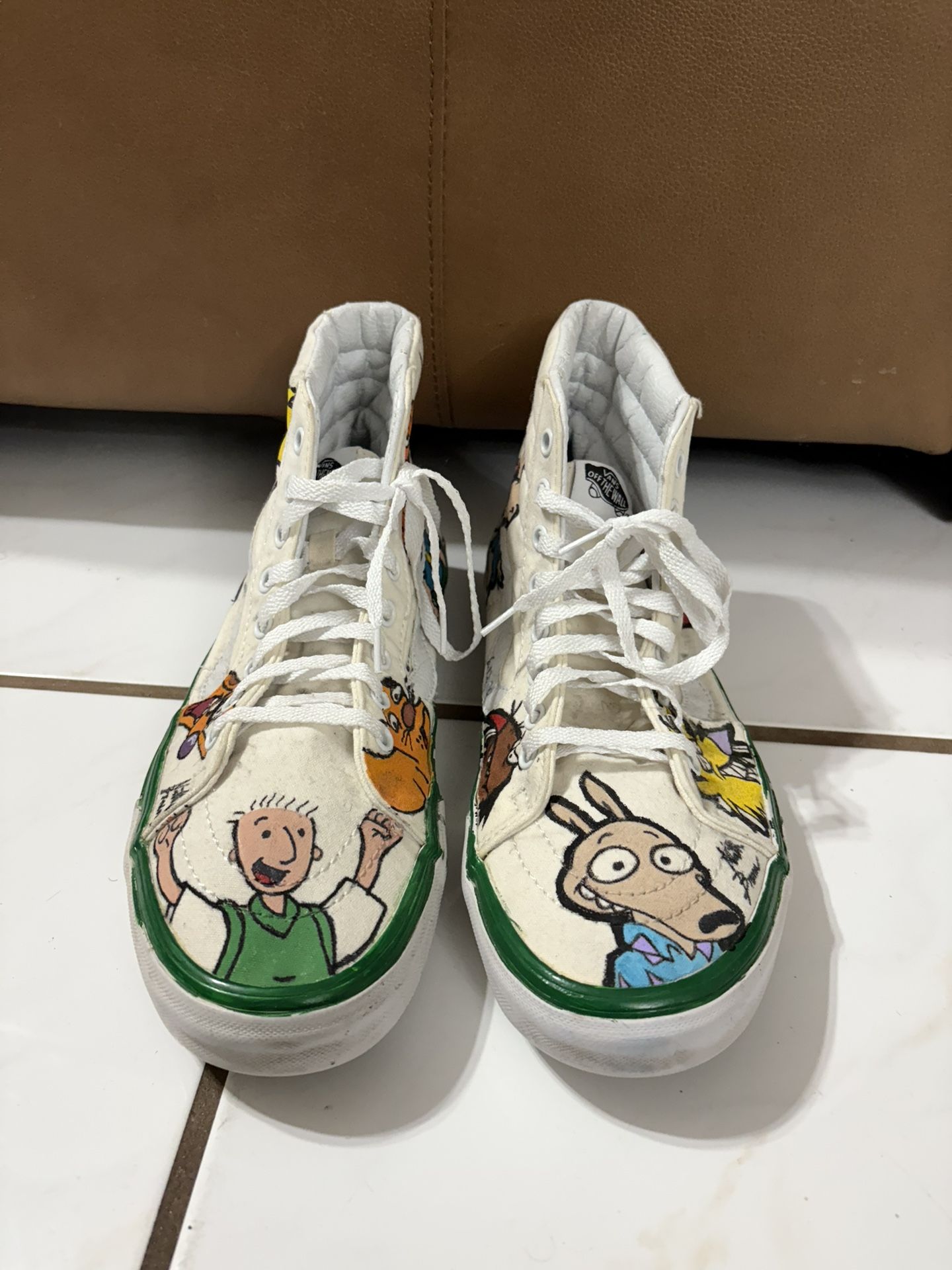 Vans - White Custom Hand Done