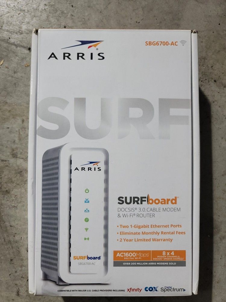 Arris Surfboard sbg6700-ac Cable Modem And WiFi Router Combo